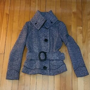 Women's Elegant Wool Belted Jacket